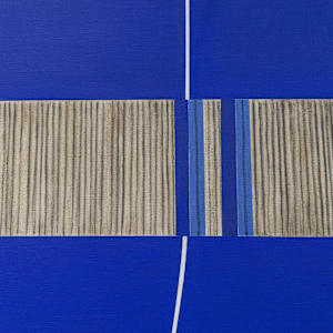 Red & Blue Duet by Yoko Kondo Konopik  Image: Detail View Marjorie Barrick Museum of Art, Documentation by Krystal Ramirez