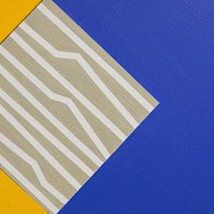Play with Blue and Two Yellow by Yoko Kondo Konopik  Image: Detail View Marjorie Barrick Museum of Art, Documentation by Krystal Ramirez