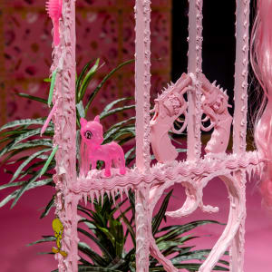 The Pink Chapel by Yvette Mayorga  Image: Yvette Mayorga, The Pink Chapel, Detail View, Marjorie Barrick Museum of Art, Documentation by Krystal Ramirez