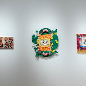 Dinner with Lola and Lolo in Seattle by Jeanne F. Jalandoni  Image: Installation View, Courtesy of Marjorie Barrick Museum of Art (Photography by Krystal Ramirez)