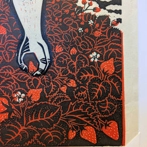 Strawberry Pickers (unmatted signed print on mulberry paper) by Emmy Lou Packard  Image: signature