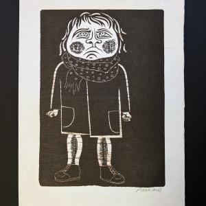 Angry Little Girl (w/ wood grain print layer) by Emmy Lou Packard 