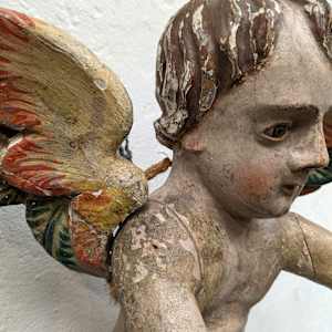 Unknown, (Spanich Colonial Cherub) by Unidentified Artist  Image: note surface distress
