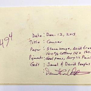 Cancer (postcard #494) by Daniel Watson  Image: back