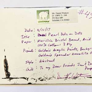 Pearl Dots on Dots (postcard #490) by Daniel Watson  Image: back