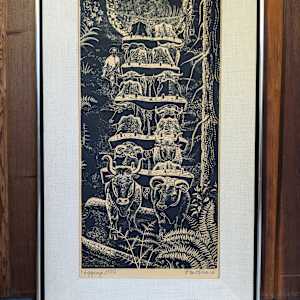 Logging, 1870 (vintage reproduction) by Emmy Lou Packard 