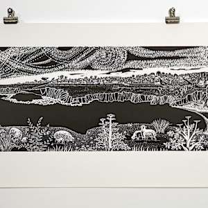 View from Hwy 1   (un-matted vintage reproduction) by Emmy Lou Packard