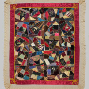 Crazy Quilt with lace edging by Olga Keck Hughes