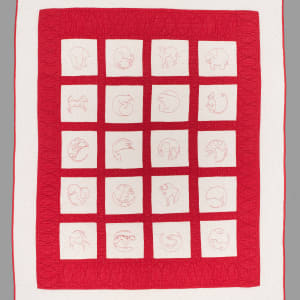 Redwork Animal Quilt by Ella Mae White