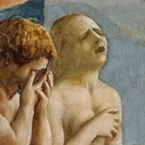 The Expulsion by Pat Borow  Image: Detail, "Expulsion from the Garden of Eden" fresco, Masaccio, 1424-27