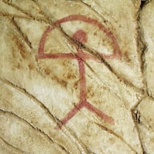 Future Relics No. 16: The Indalo by Pat Borow  Image: An Indalo symbol found carved on a cave wall  near Mojácar.
