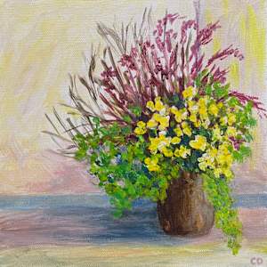 Yellow Begonia in Sun by Celeste Dumonceaux Delahey, Image 1.