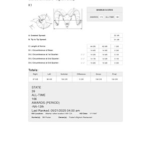 Bighorn Sheep #188 *Big Game Record North America* by The Foster's Curator  Image: Boone & Crockett Big Game Score Card 