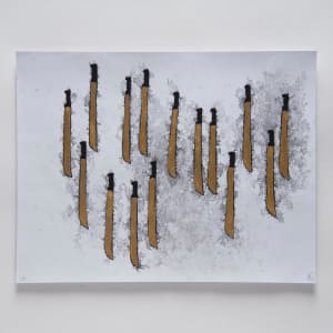 Estudio sonoro para Instrumento (representación gráfica del sonido de los machetes al chocar entre sí) (3 dibujos #113, #115 y #151) by Miguel Rodriguez Sepulveda  Image: Dibujo #113