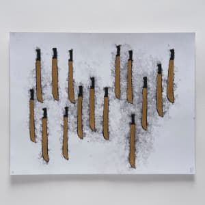 Estudio sonoro para Instrumento (representación gráfica del sonido de los machetes al chocar entre sí) (2 dibujos #105 y #117) by Miguel Rodriguez Sepulveda  Image: Dibujo #117
