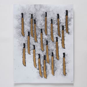 Estudio sonoro para Instrumento (representación gráfica del sonido de los machetes al chocar entre sí) (3 dibujos #124, #126 y #130) by Miguel Rodriguez Sepulveda  Image: Dibujo #124