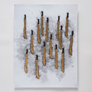 Estudio sonoro para Instrumento (representación gráfica del sonido de los machetes al chocar entre sí) (3 dibujos #124, #126 y #130) by Miguel Rodriguez Sepulveda  Image: Dibujo #126