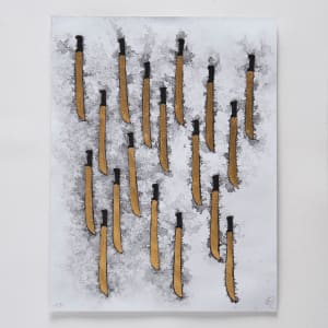 Estudio sonoro para Instrumento (representación gráfica del sonido de los machetes al chocar entre sí) (4 dibujos #112, #137, #148 y #162) by Miguel Rodriguez Sepulveda  Image: Dibujo #148
