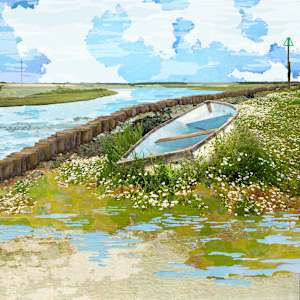 Seascape 101 | The Grassy Bank by Claire Gill Fine Art