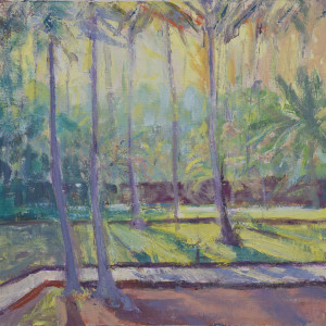 Dawn Light through Palm Trees by Frances Knight
