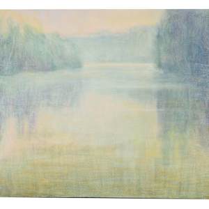 Misty Morning on Lake by Frances Knight