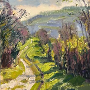 Spring Colours South Downs Way (Unframed will be framed soon) by Frances Knight