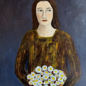 Woman Holding Daisies by Zue Stevenson