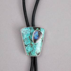 Turquoise and Opal Bolo by Denise Barr, Image 1.