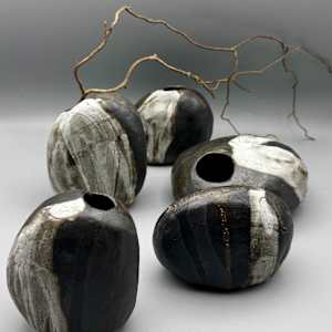 Stoneware vases by Nancy Loorem Adams