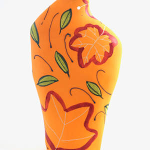 Orange Leaf Asymmetrical Bottle by Christine Westergaard