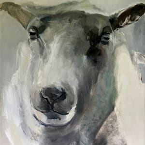 Sheep Portrait in the Fields by Claudia Pettis
