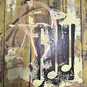 Talk to the Staff 1&2 by Ella Balkwill  Image: Beginning of painting #1