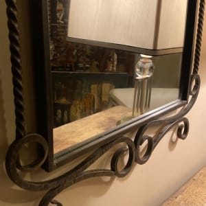 French Art Deco wrought iron mirror 