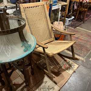 Mid century modern woven rocking chair 