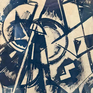 Modern expressionist black and white mono print, Image 1.