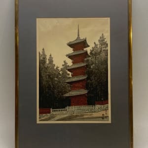 Pagoda of Nikko Toshogu Shrine Eiichi Kotozuka woodblock 