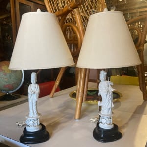 Blanc de Chine Asian porcelain lamps 