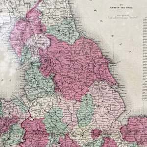 SHRINKWRAPPED early 1868 map of England and Wales 