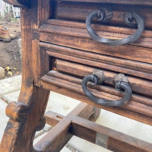 Carved pine Mexican desk 