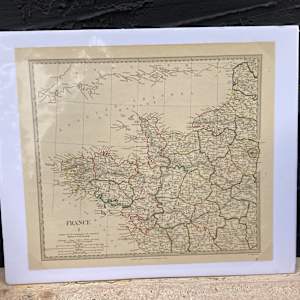 SHRINKWRAPPED early 1830 map of NW France
