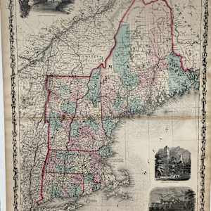 SHRINKWRAPPED early 1872 map of Maine, Vermont and New Hampshire