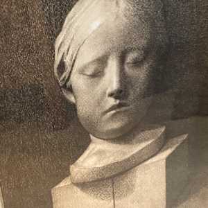 original charcoal of marble bust 