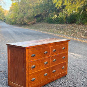 Oak 6 drawer cabinet 