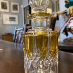 Amber and Clear Val St. Lambert perfume bottle 