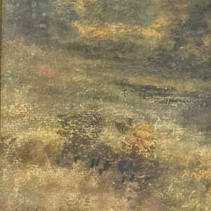 Signed 19th century pastel landscape with stream 