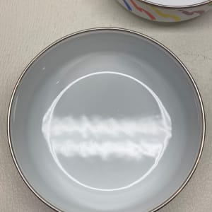 Set of 3 enamel post modern mixing bowls 