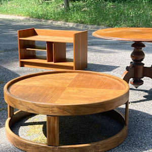 mid century modern round coffee table 