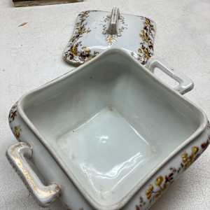 covered Limoge porcelain casserole 
