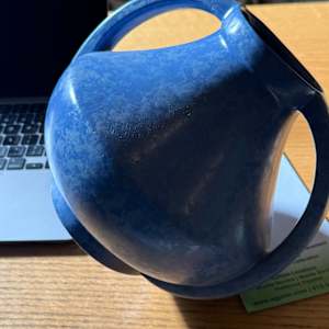 Red Wing 2 handled art pottery vase, Image 2.