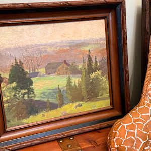 Carl G. T. Olson  original painting on canvas house in field #96 